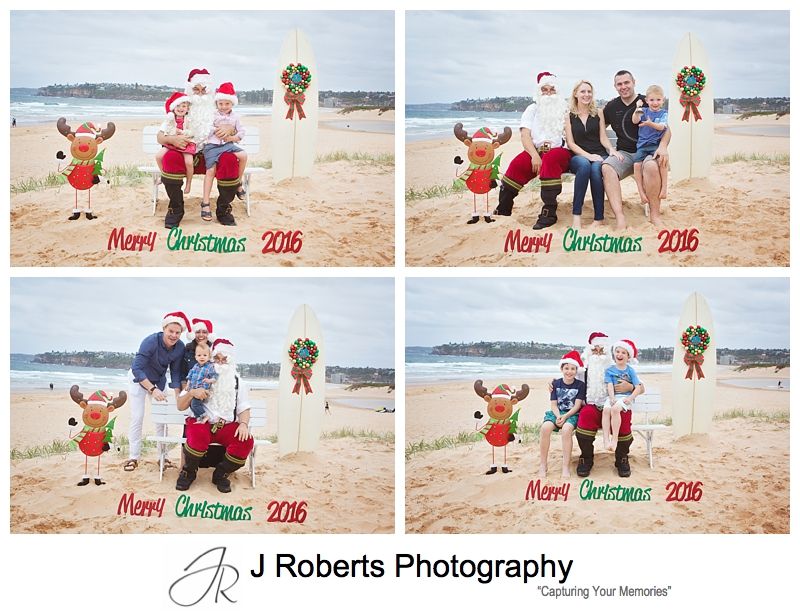 Aussie Santa Photos at Long Reef Beach Sydney December 2016 Cold and Windy but still smiling